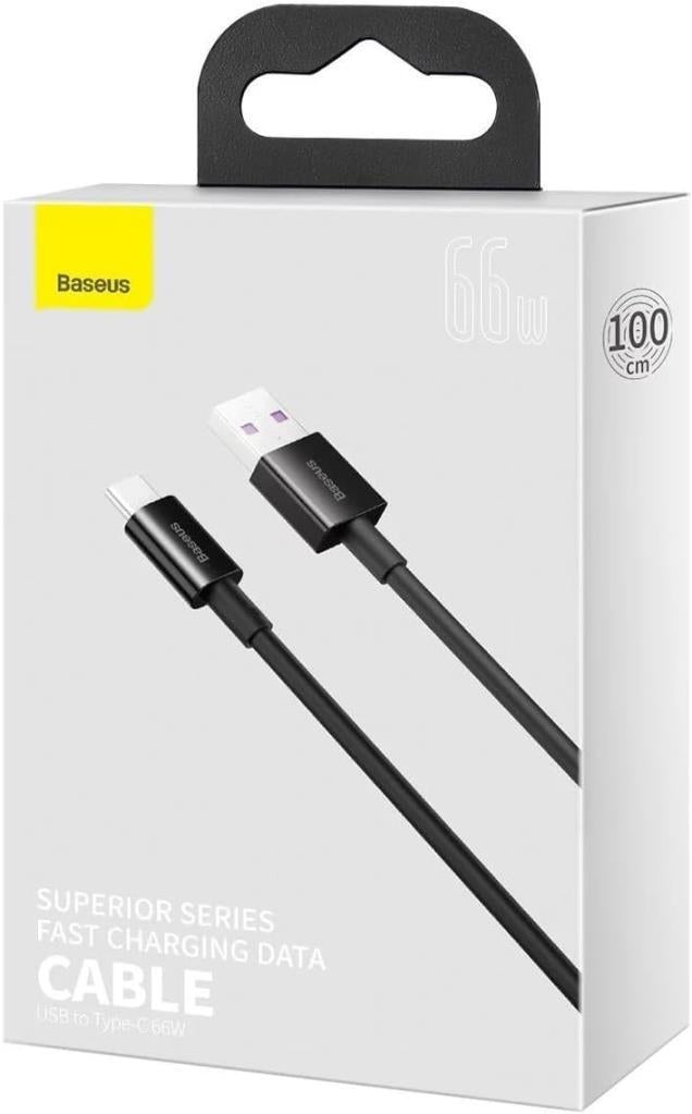 Baseus Superior 66 W 1 m Siyah USB to Type-C Hızlı Şarj Kablosu Outlet