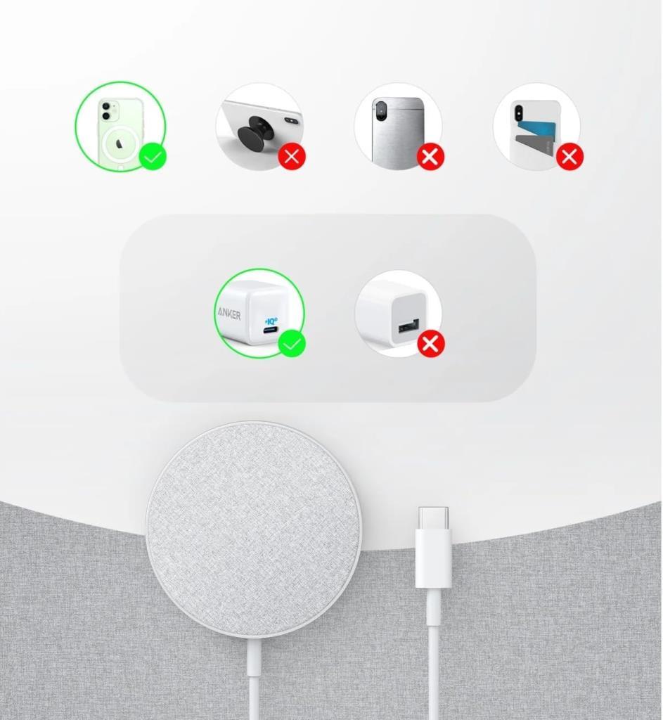 Anker Powerwave Select Plus Type-C Beyaz Kablosuz Şarj Cihazı-Outlet