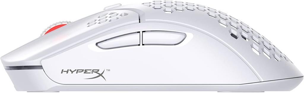 HyperX Haste أبيض، ماوس ألعاب لاسلكي/سلكي قابل لإعادة الشحن، عرض