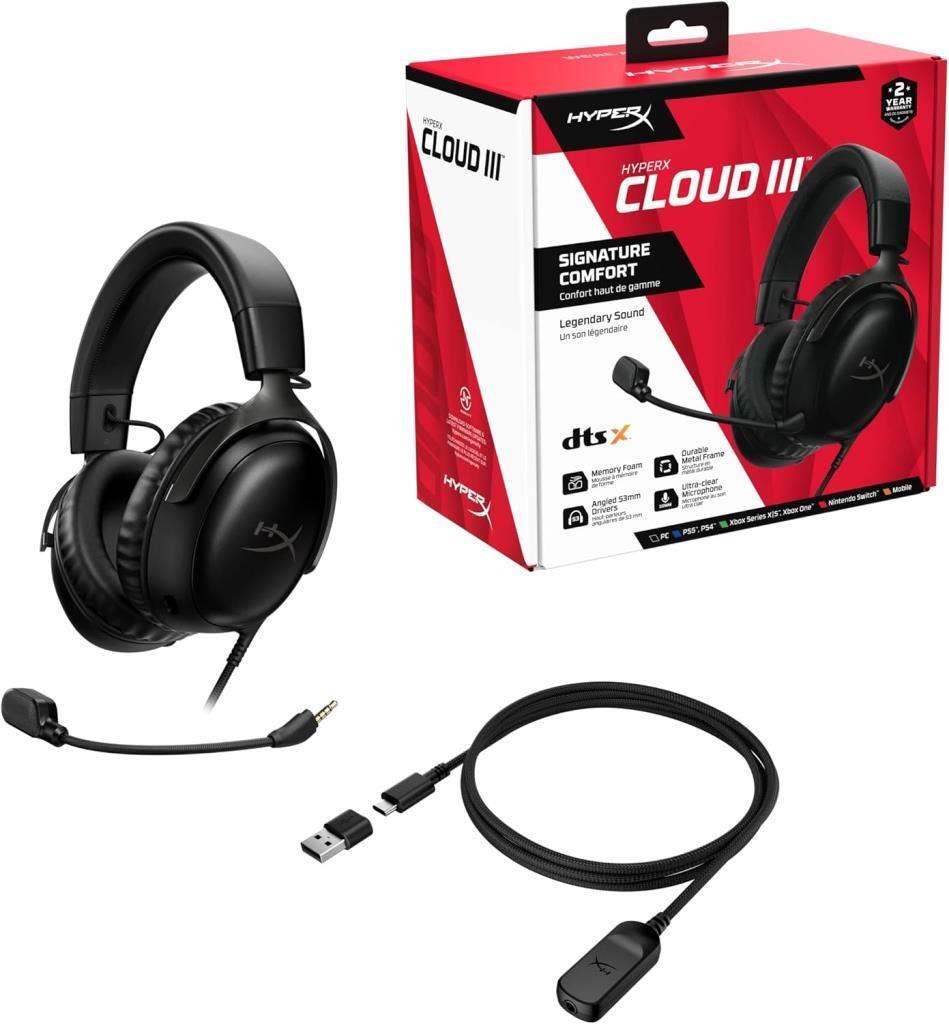HyperX Cloud III 7.1 727A9AA Kablolu Mikrofonlu Kulak Üstü Oyuncu Kulaklığı