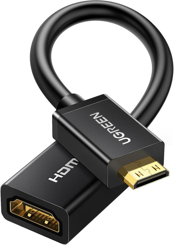 Ugreen Mini HDMI Adaptörü 4K 60Hz Mini HDMI HDMI Adaptörü 18Gbit/ s Mini HDMI Erkek HDMI Dişi 3D'yi destekler, Raspberry Pi Zero için Ethernet ARC, Canon EOS 700D Nikon D5300 (20CM) Outlet