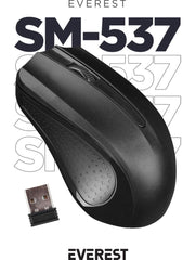 Everest SM-537 Siyah Optik Kablosuz Mouse