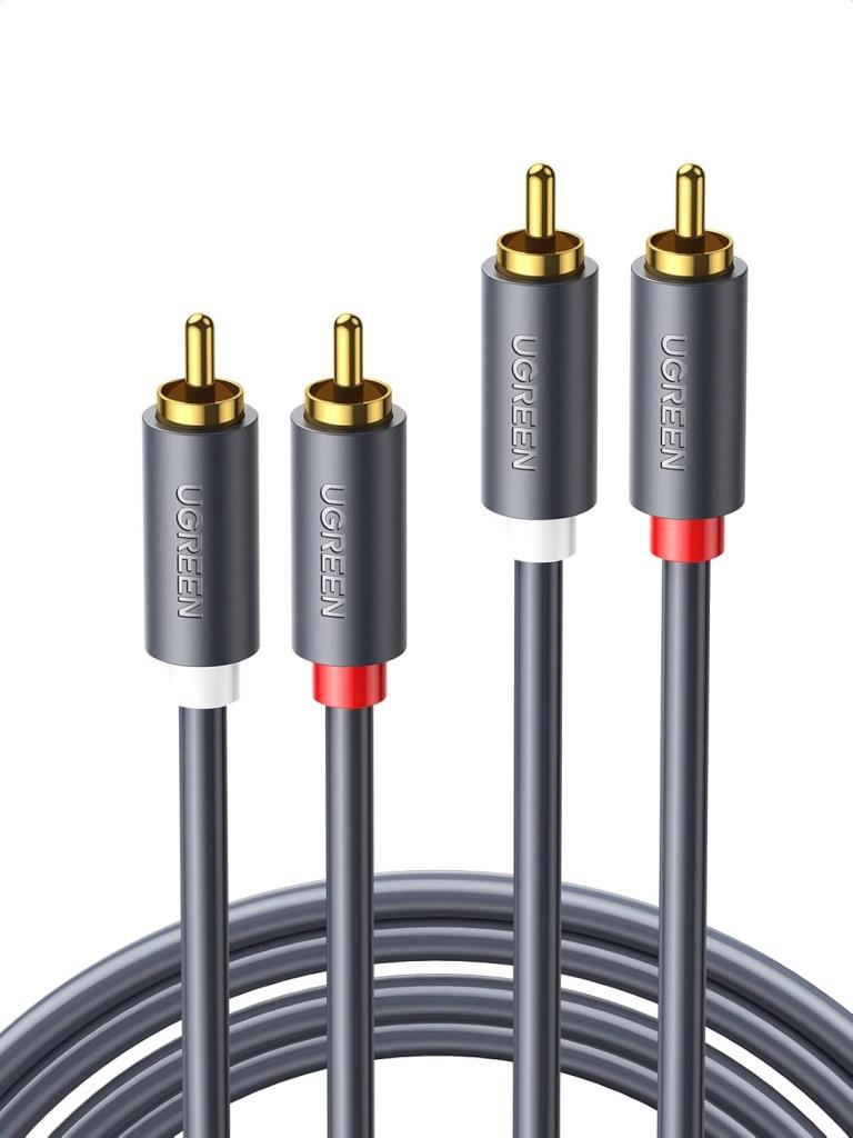 Ugreen 2RCA to 2RCA Ses Kablosu, 1 Metre, Antrasit Outlet