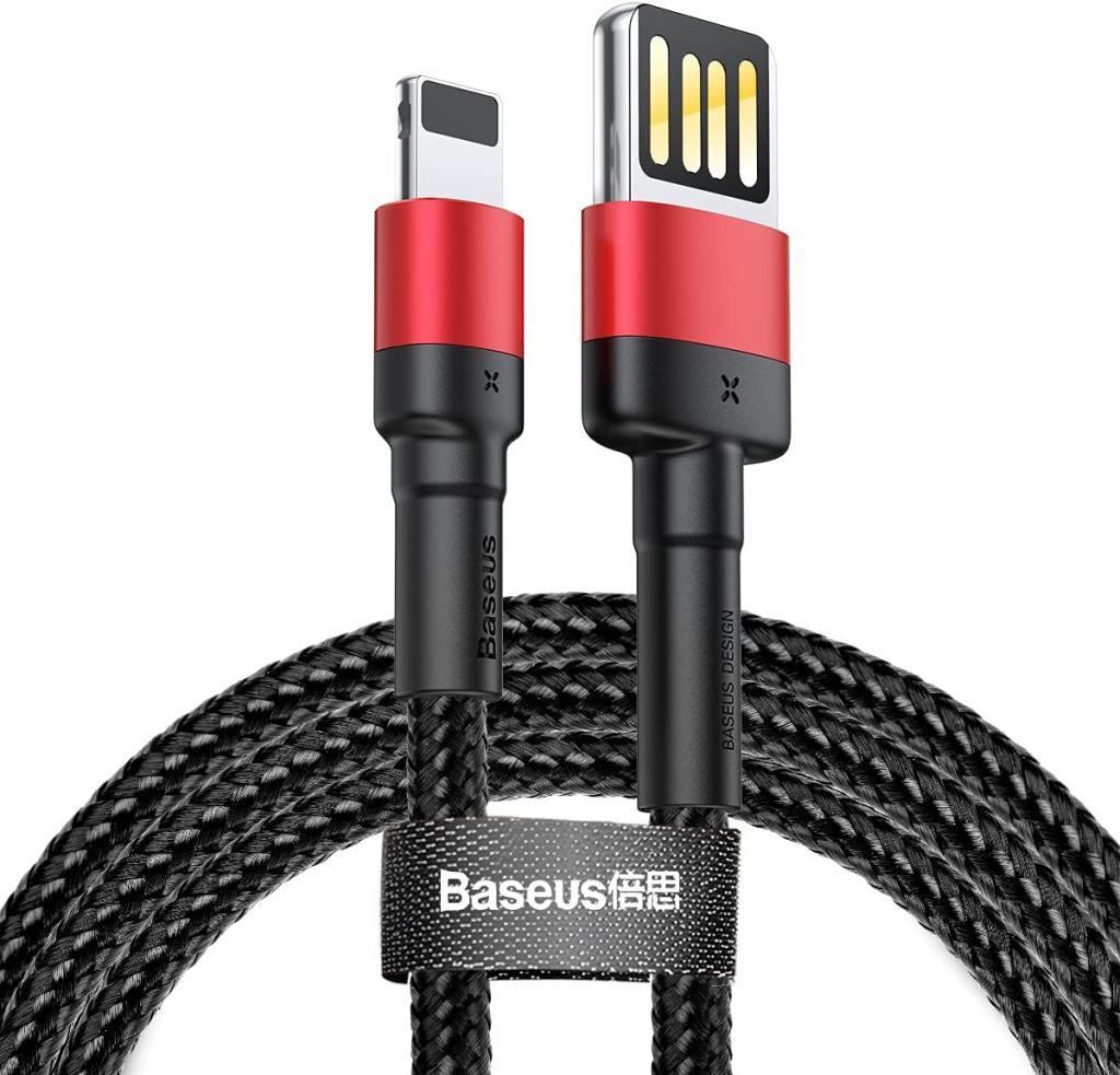 Baseus Cafule Special Edition, 2.4 A USB-A & Lightning Şarj & Data Aktarım Kablosu, 1 Metre, Kırmızı - Siyah