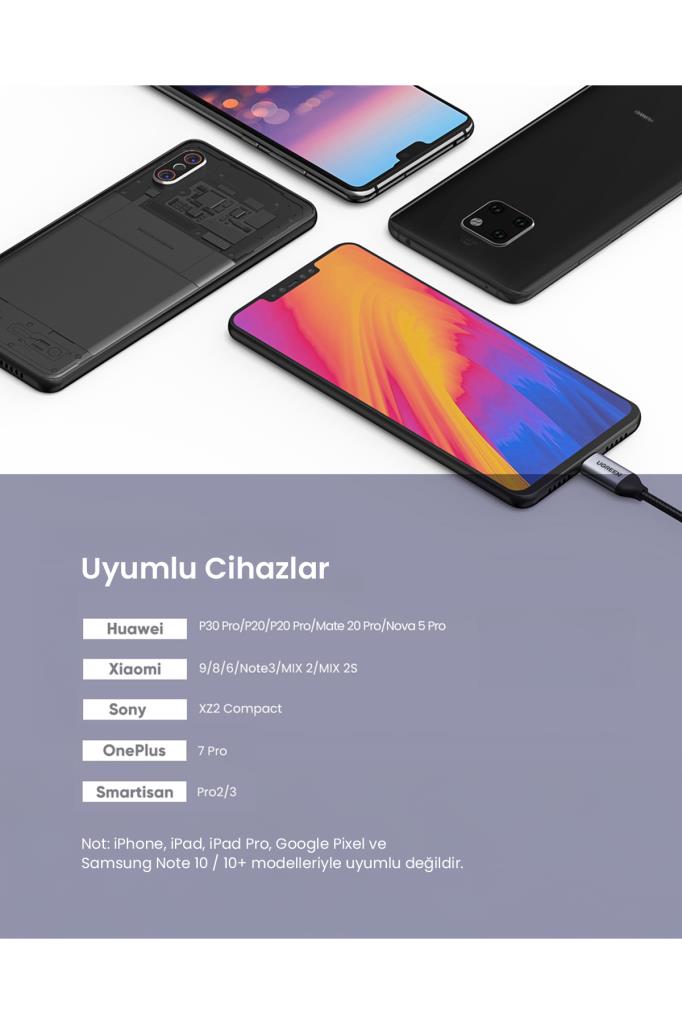 Ugreen Type-C 3.5mm Kulaklık ve Şarj Dönüştürücü