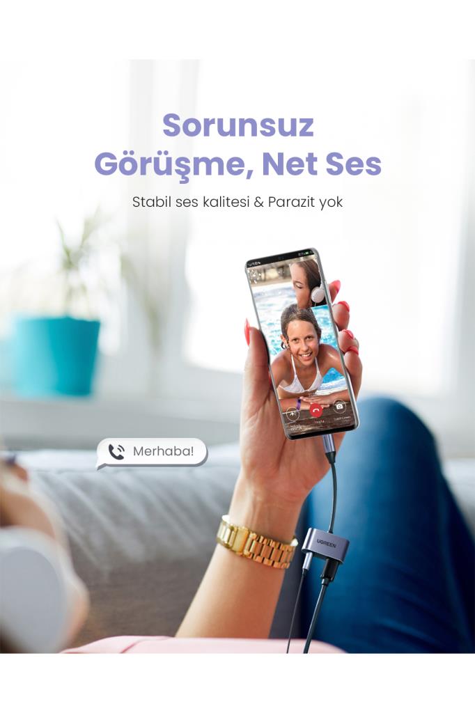 Ugreen Type-C 3.5mm Kulaklık ve Şarj Dönüştürücü