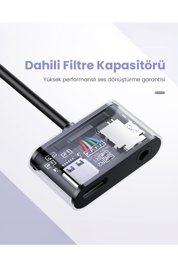 Ugreen Type-C 3.5mm Kulaklık ve Şarj Dönüştürücü