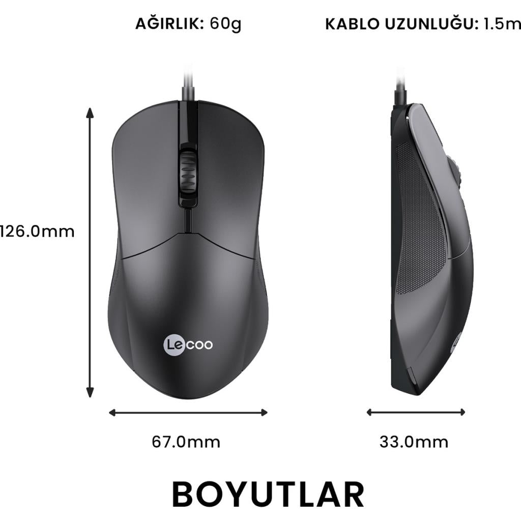 Lenovo Lecoo M1102 Optik Kablolu Mouse Outlet