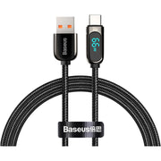 Baseus Display Hızlı Şarj Kablosu USB to Type-C 66W, 1m, Siyah