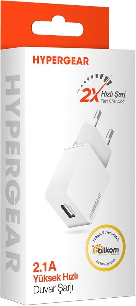 Hypergear Duvar Şarjı 1Usb-2.1A, Beyaz - Outlet