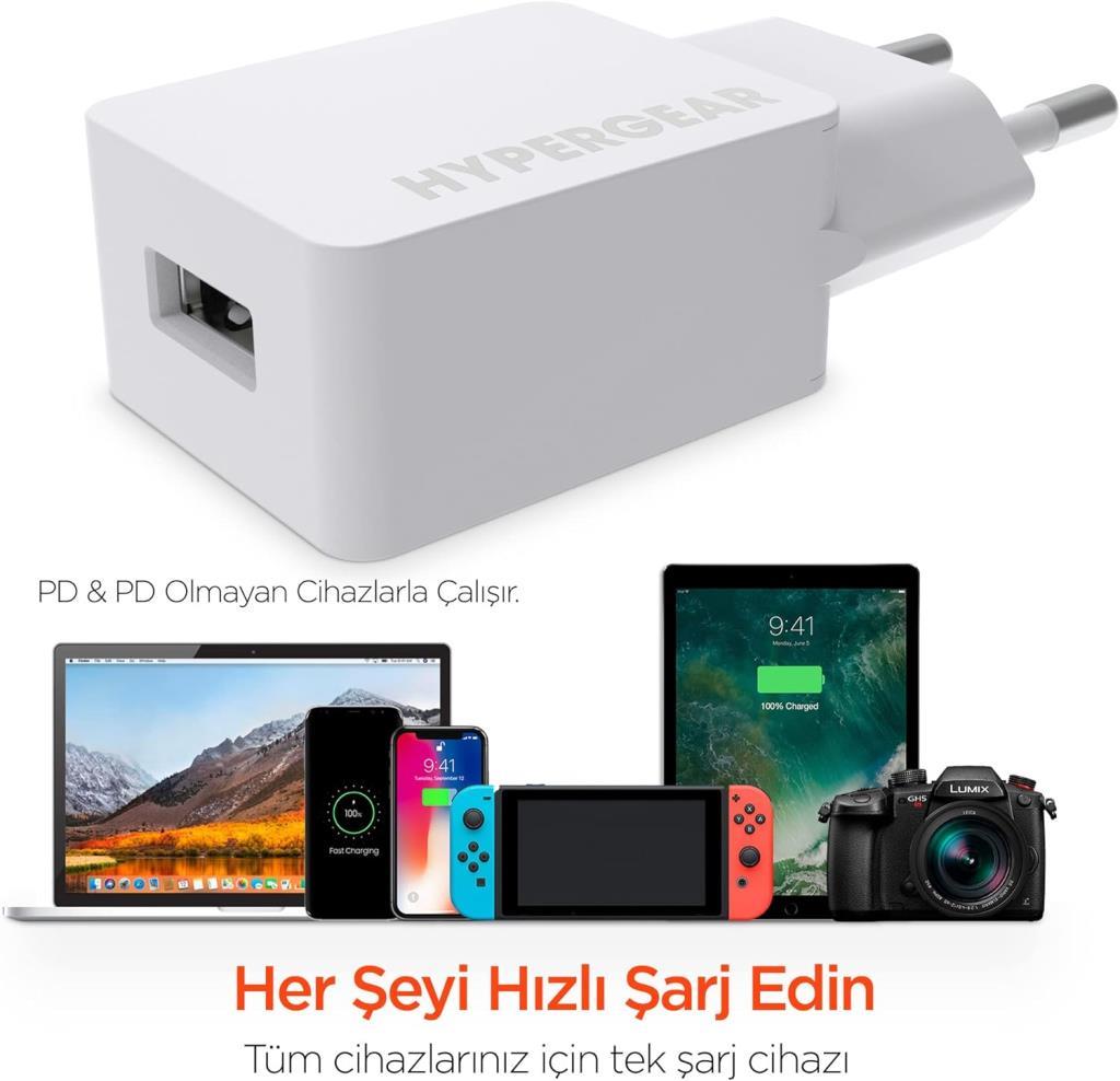 Hypergear Duvar Şarjı 1Usb-2.1A, Beyaz - Outlet