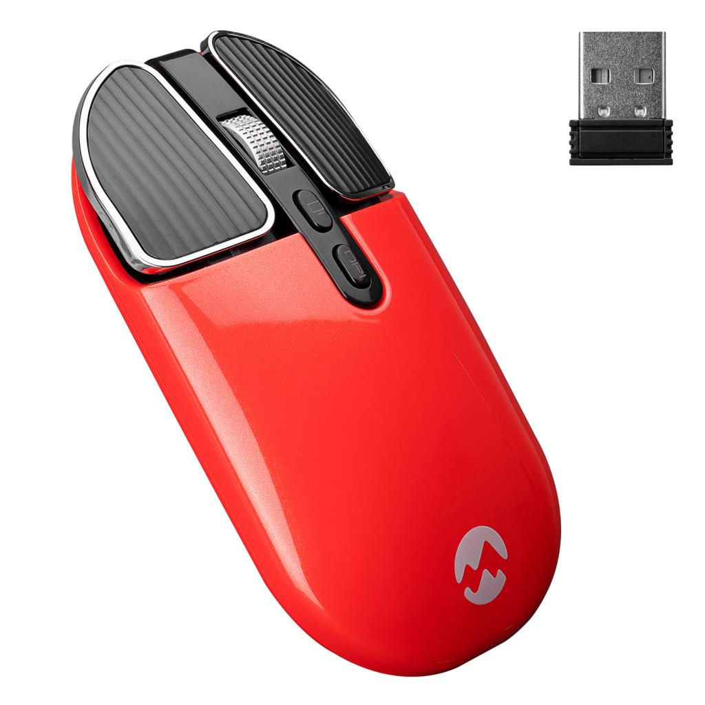 Everest SM-619 Kırmızı Şarjlı Sessiz Optik Kablosuz Mouse