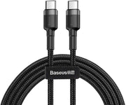 Baseus Cafule, Şarj & Data Aktarımı Kablosu, Gri - Siyah, 2 m, 3 A, 60 W, USB Type C & USB Type C, PD2.0, Flash/Hızlı Şarj Outlet