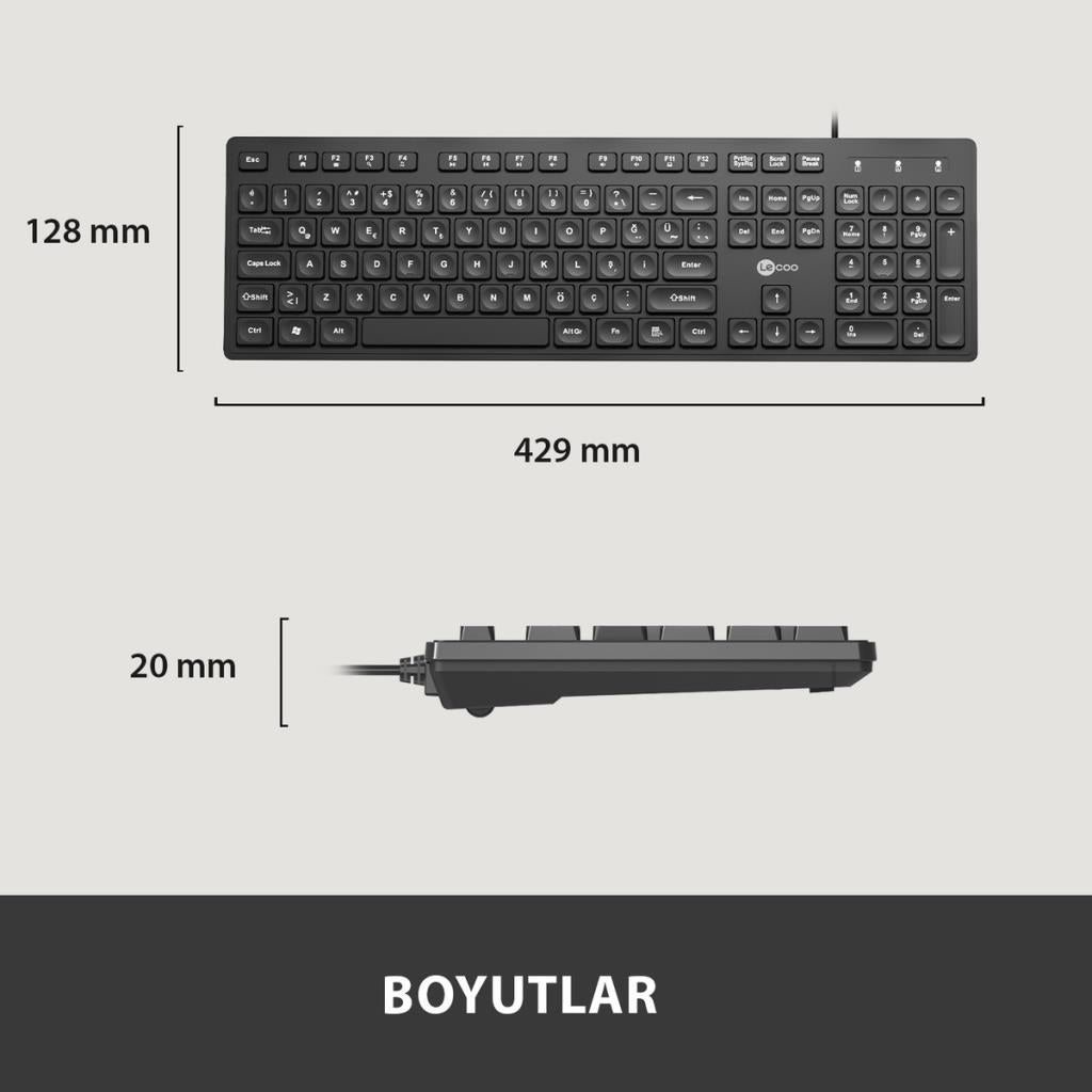 Lenovo Lecoo KB102 Q Kablolu Klavye Outlet