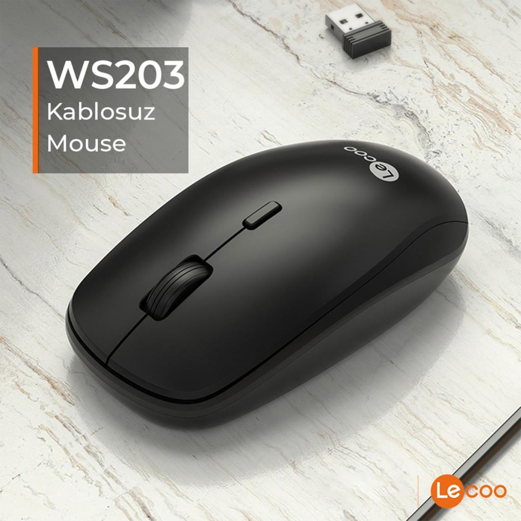 Lenovo Lecoo WS203 Ergonomik Optik Kablosuz Mouse Teşhir