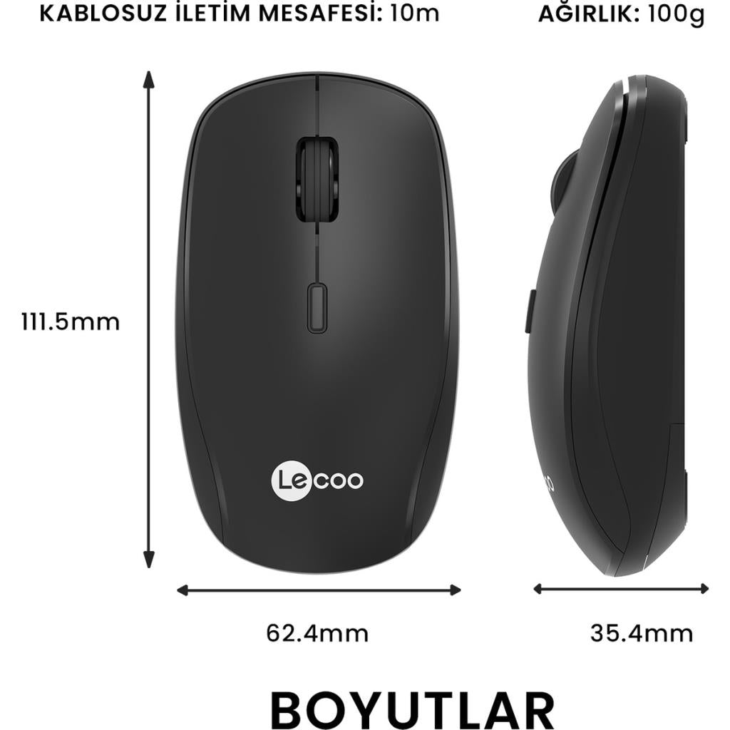Lenovo Lecoo WS203 Ergonomik Optik Kablosuz Mouse Teşhir