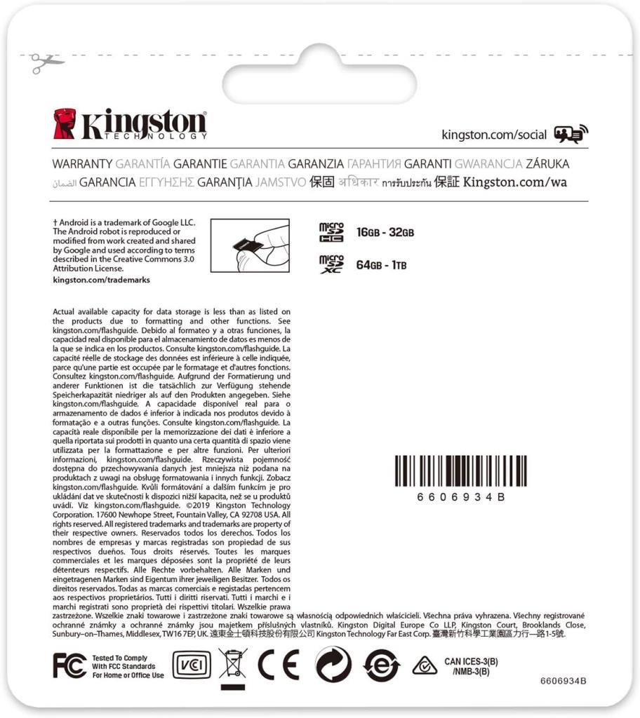 Kingston Canvas Select Plus SDCS2/128GB Class 10 U1 A1 V10 128 GB Micro SD Kart - Teşhir