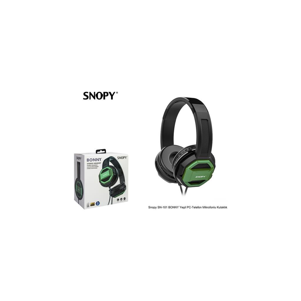 Snopy Bonny SN-101 Yeşil Kablolu Kulak Üstü Kulaklık Teşhir