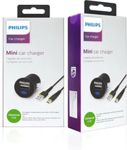 Philips Araç İçi Şarj Adaptörü 2.1A + USB - USB C Şarj Kablosu, 1.2 Metre (DLP2520C) Teşhir