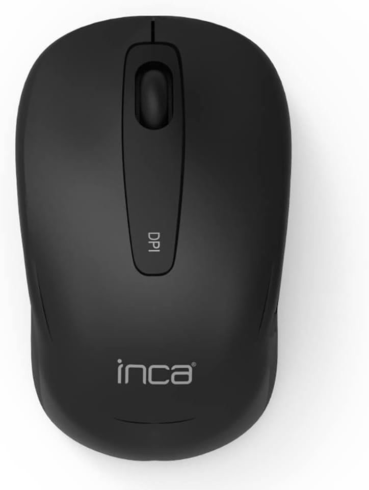 inca IWM-331RS Kablosuz Kablosuz Fare 1600 DPI (Siyah) 800-1600 DPI Optik Çözünürlük Ergonomik Dizayn, Konforlu Dokunuş Hissi Sessiz Tuş Mouse Çalışma Menzili 10 Metre Teşhir
