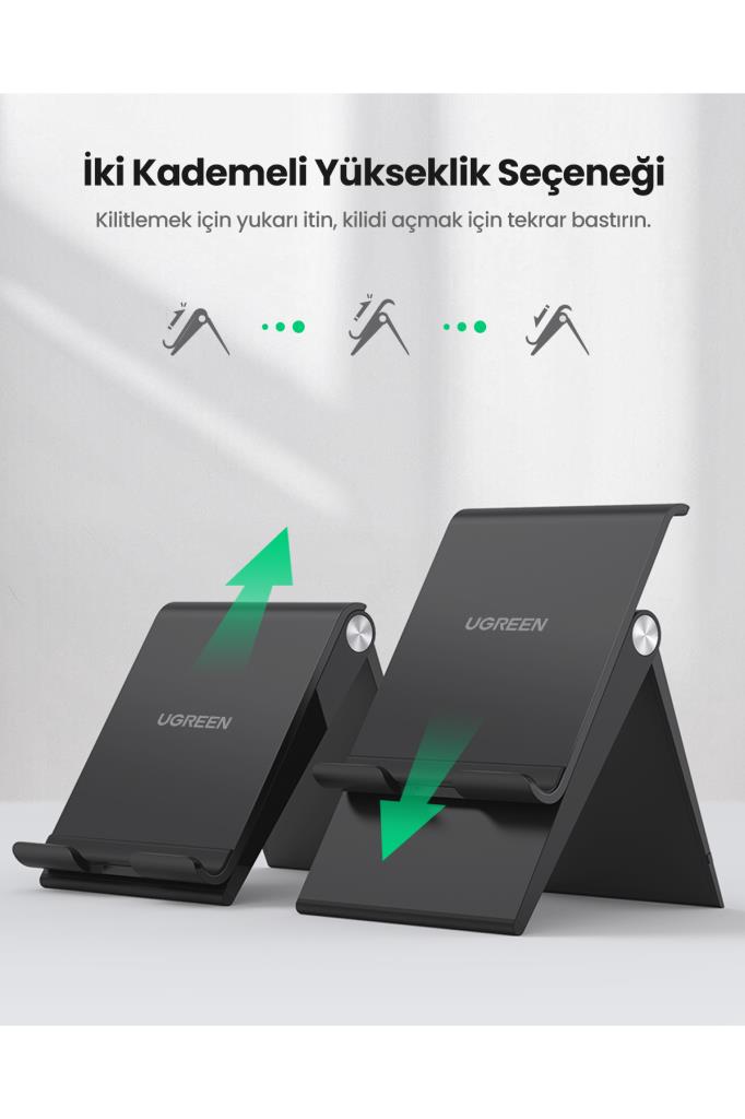 Ugreen Yükseklik Ayarlı Telefon Tutucu Standı, Siyah, 80903