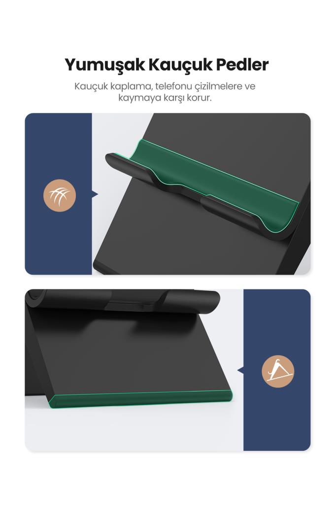 Ugreen Yükseklik Ayarlı Telefon Tutucu Standı, Siyah, 80903