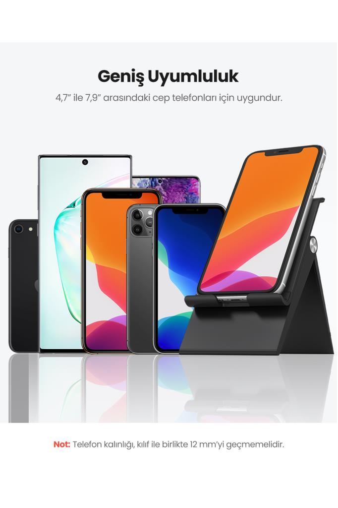 Ugreen Yükseklik Ayarlı Telefon Tutucu Standı, Siyah, 80903