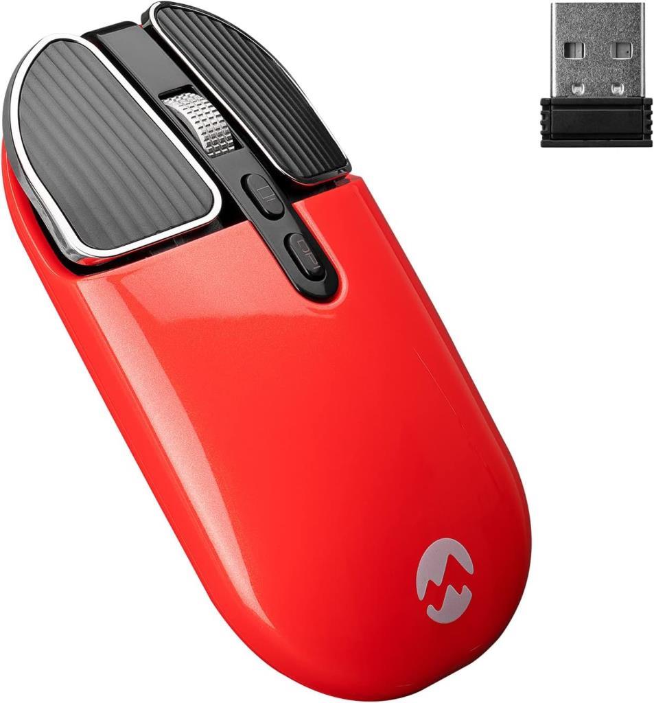 Everest SM-619 Kırmızı Şarjlı Sessiz Optik Kablosuz Mouse Teşhir