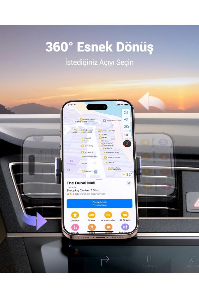 Ugreen Alüminyum Klima Havalandırma Izgarası Için Telefon Tutucu