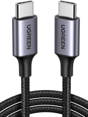 UGREEN USB C auf USB C Kablo 60W PD 2.0, PPS USB-C Ladekabel iPhone 15 Pro Max ile uyumlu Galaxy S23 S22 S21 A54 A34 A14 MacBook Air M2 iPad Pro 12.9 iPad Air 5/Mini 6, Pixel 7 Pro usw. (1M) -Teşhir