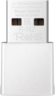 Mercusys MA30N, AC1300 Mbps, Çift Bant, MU-MIMO, Tak ve Çalıştır, Nano Wi-Fi 5 USB Adaptör Teşhir