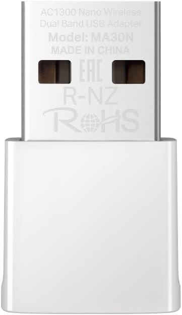 Mercusys MA30N, AC1300 Mbps, Çift Bant, MU-MIMO, Tak ve Çalıştır, Nano Wi-Fi 5 USB Adaptör Teşhir