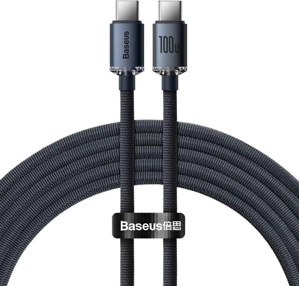 Baseus Crystal Shine 100W 120 cm PD Type-C Şarj Kablosu Siyah Outlet