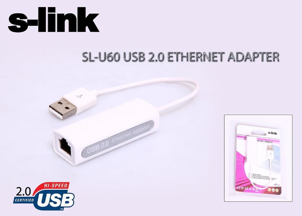 S-link SL-U60 USB 2.0 to Ethernet Dönüştürücü - Outlet