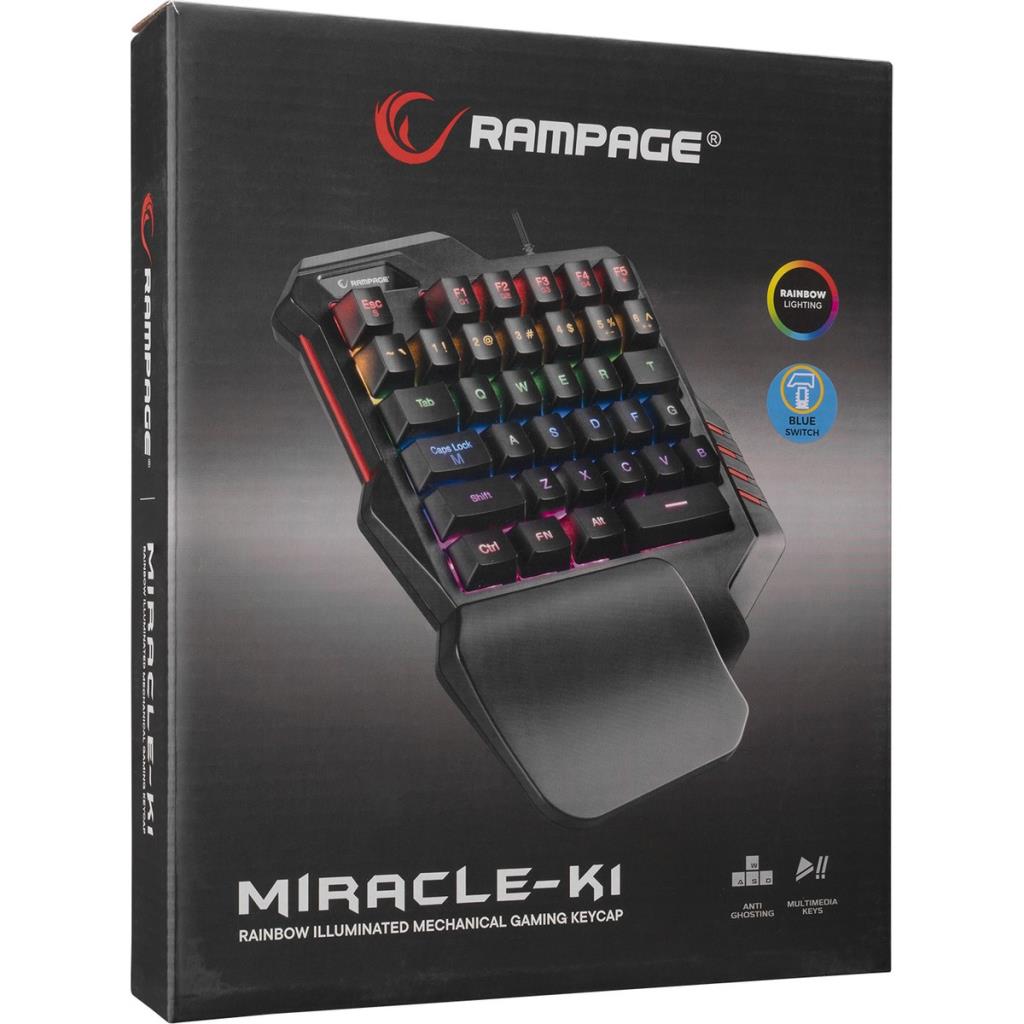 Rampage Miracle K1 Blue Switch Kablolu Mekanik Oyuncu Klavyesi Teşhir