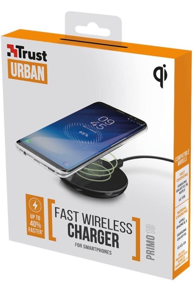 Trust Primo10 (22861) Kablosuz Hızlı Şarj Cihazı (QI) SİYAH Teşhir