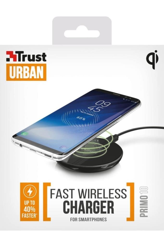 Trust Primo10 (22861) Kablosuz Hızlı Şarj Cihazı (QI) SİYAH Teşhir