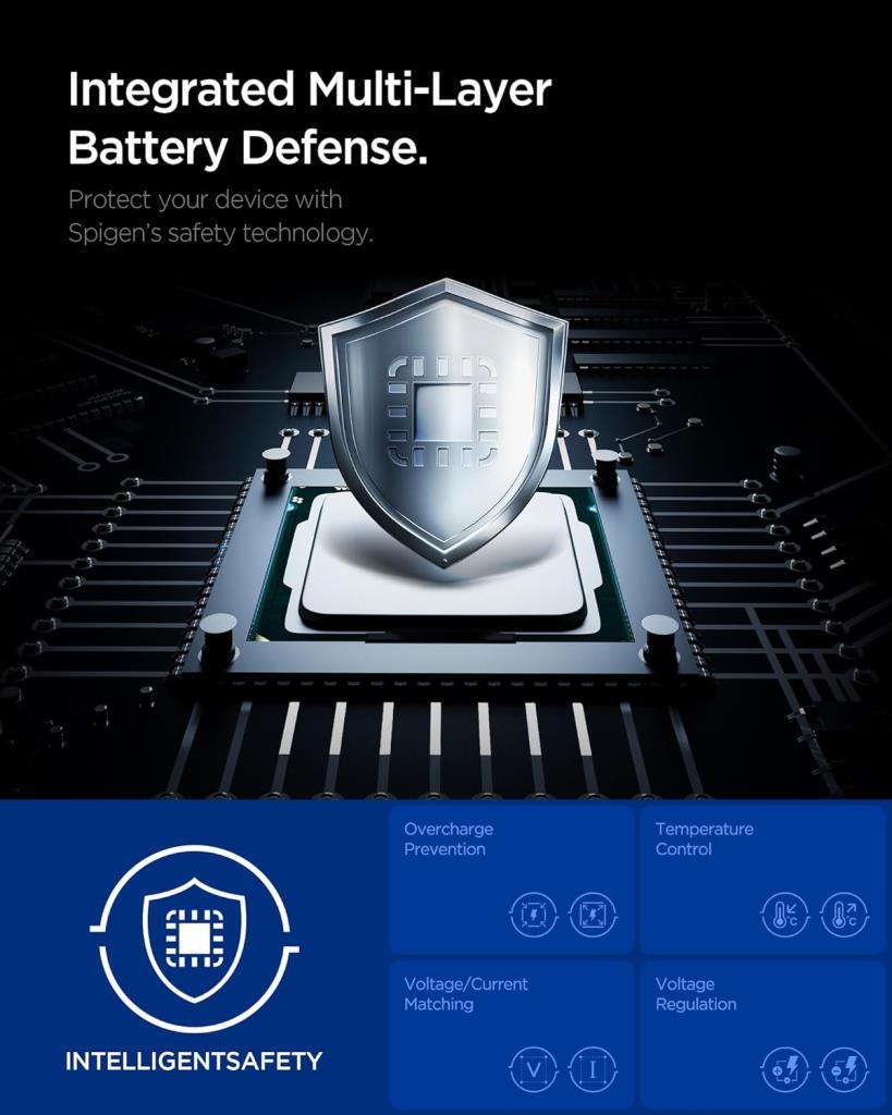 Spigen 47W USB-C 2 Port Mini Hızlı Şarj Aleti Samsung PPS 2.0 GaN Pro Akım Koruma Type-C ACH08707 - Outlet