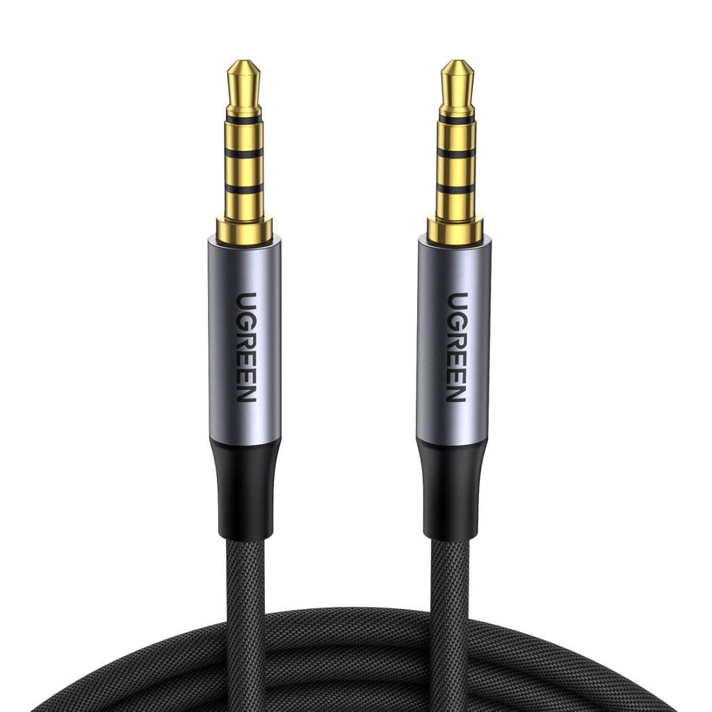 UGREEN Aux Kablo 3,5 Jak Üzerinde 3,5 Jak Kablosu, 3,5 mm Jak Kablosu, 4 kutuplu Kulaklık (CTIA), Cep Telefonu, Araç Radyosu, MP3 Çalar, Hoparlör, PS4, Xbox One vb. için Mikrofon (3 m)