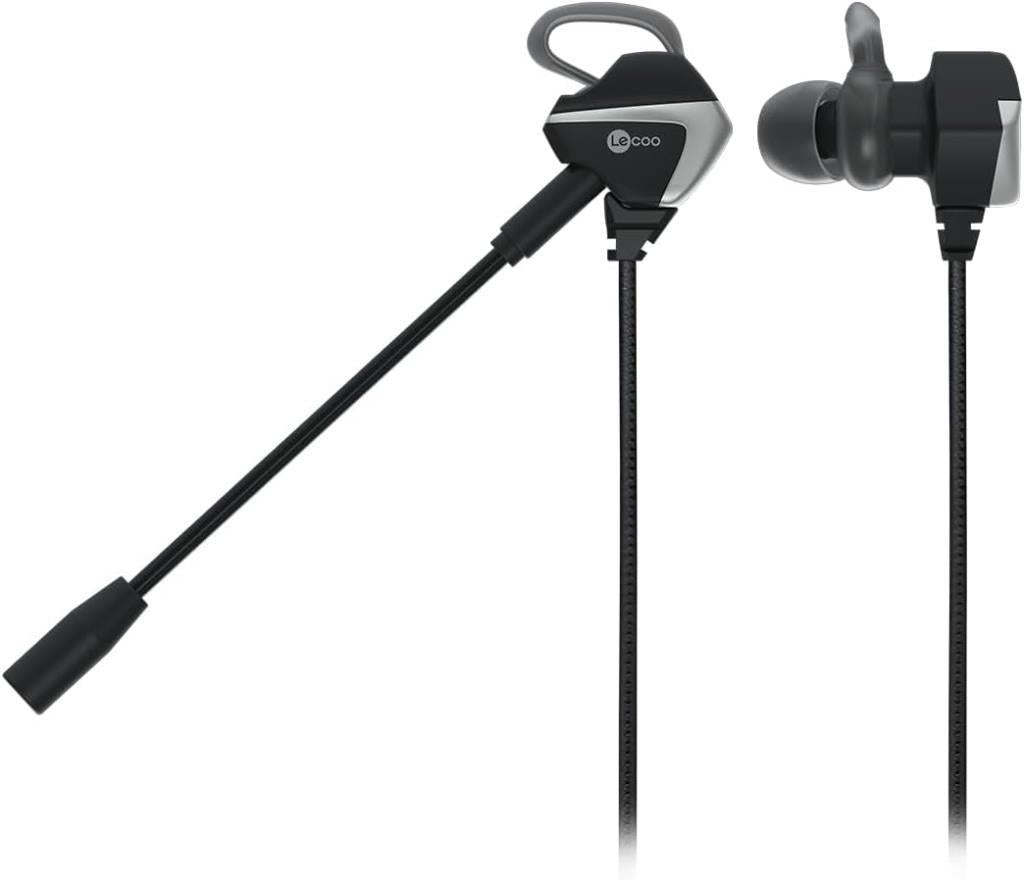 Lecoo HT105 Kablolu 3.5mm Jacklı Çıkartılabilir Mikrofonlu Kulak İçi Gaming Kulaklık - Çıkarılabilir Mikrofonlu Mobil ve PC için Evrensel Kullanım Yüksek Bass Oyuncu Kulaklığı Siyah Teşhir