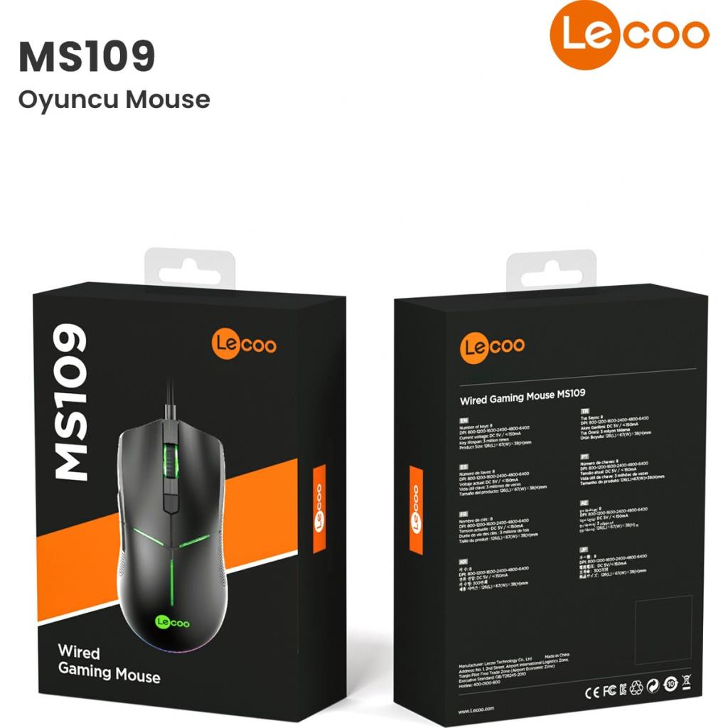 Lenovo Lecoo MS109 RGB Optik Kablolu Oyuncu Mouse Outlet