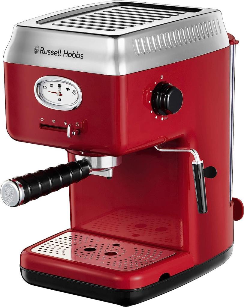 Russell Hobbs 28250-56 Retro Red Espresso Machine Display 