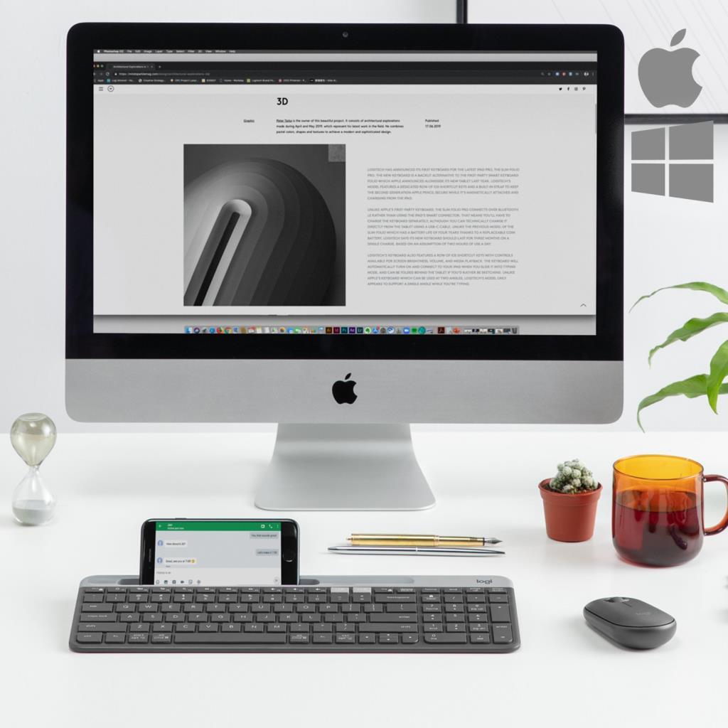 Logitech K580 Slim Bluetooth Siyah Klavye Outlet