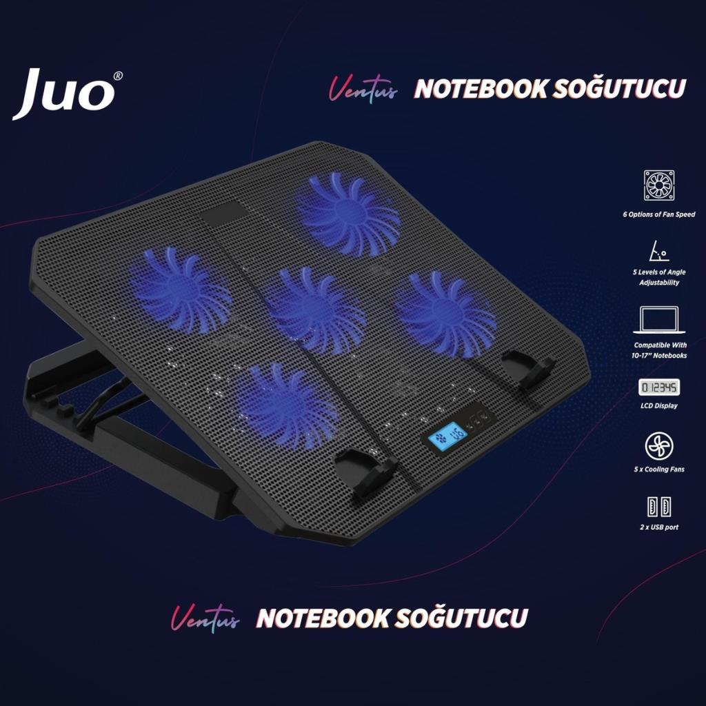 Juo Ventus 5 Fanlı LED Aydınlatmalı Laptop Soğutucu Outlet