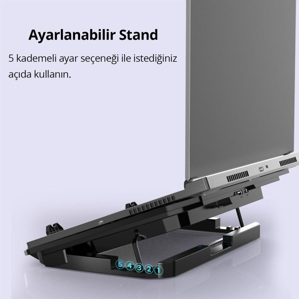 Juo Ventus 5 Fanlı LED Aydınlatmalı Laptop Soğutucu Outlet