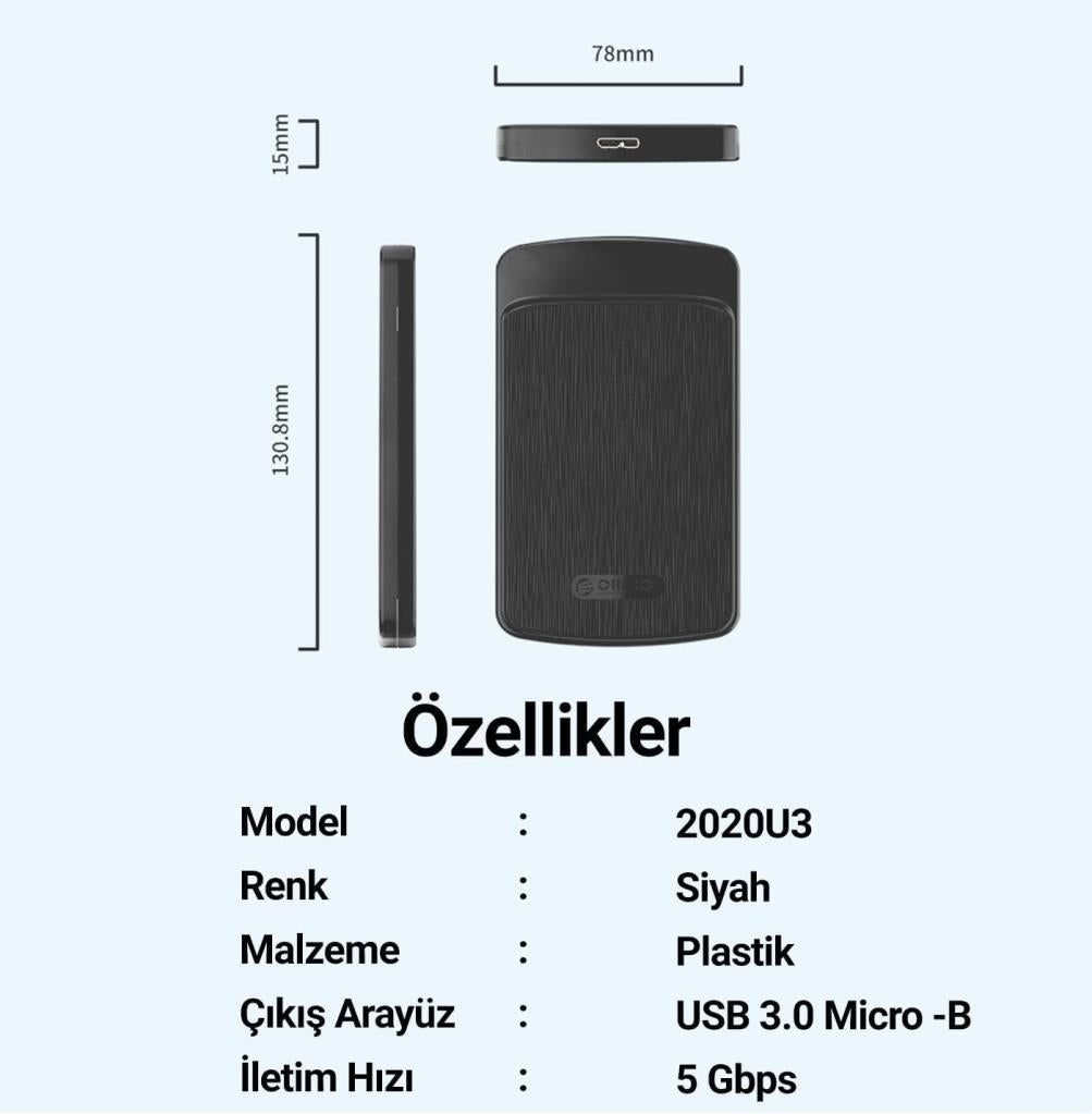 Orico 2020U3 USB 3.0 2.5" Harddisk Kutusu - OUTLET