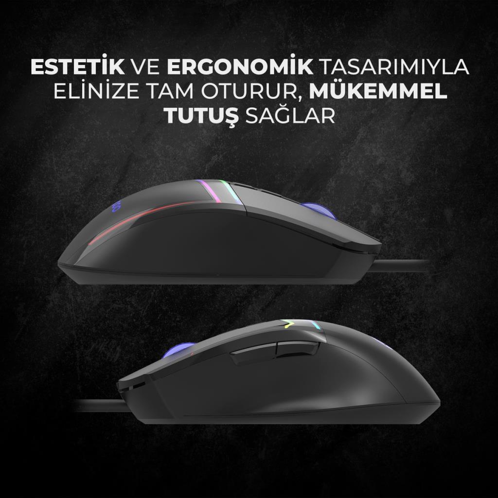 Lenovo Lecoo MS106 RGB Ergonomik Optik Kablolu Oyuncu Mouse Outlet
