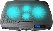 Claw's Tornado 4x Turbo LED Fan - Ayarlabilir Fan Hızı & 6 Farklı Stand Yükseklik Kademesi - 2 USB Portlu - Metal Mesh Zemin - LCD Ekranlı Notebook Soğutucu - Siyah (9"-17" Boyut Destekli)