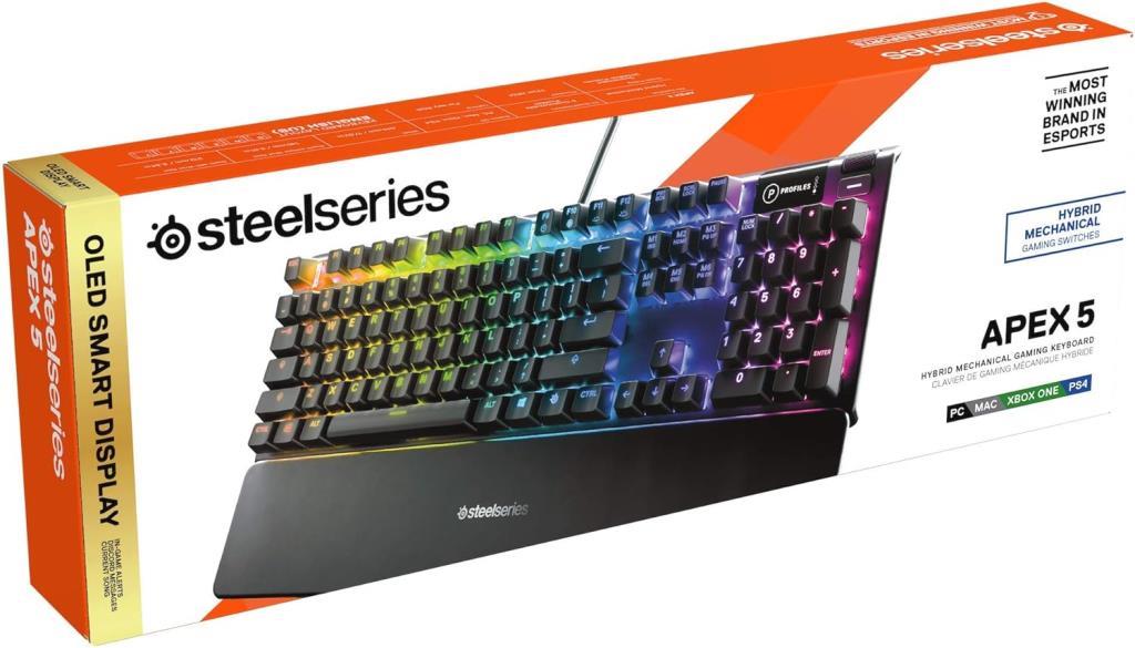 SteelSeries Apex 5 Hibrit RGB Blue Switch Kablolu Mekanik Oyuncu Klavyesi Teşhir