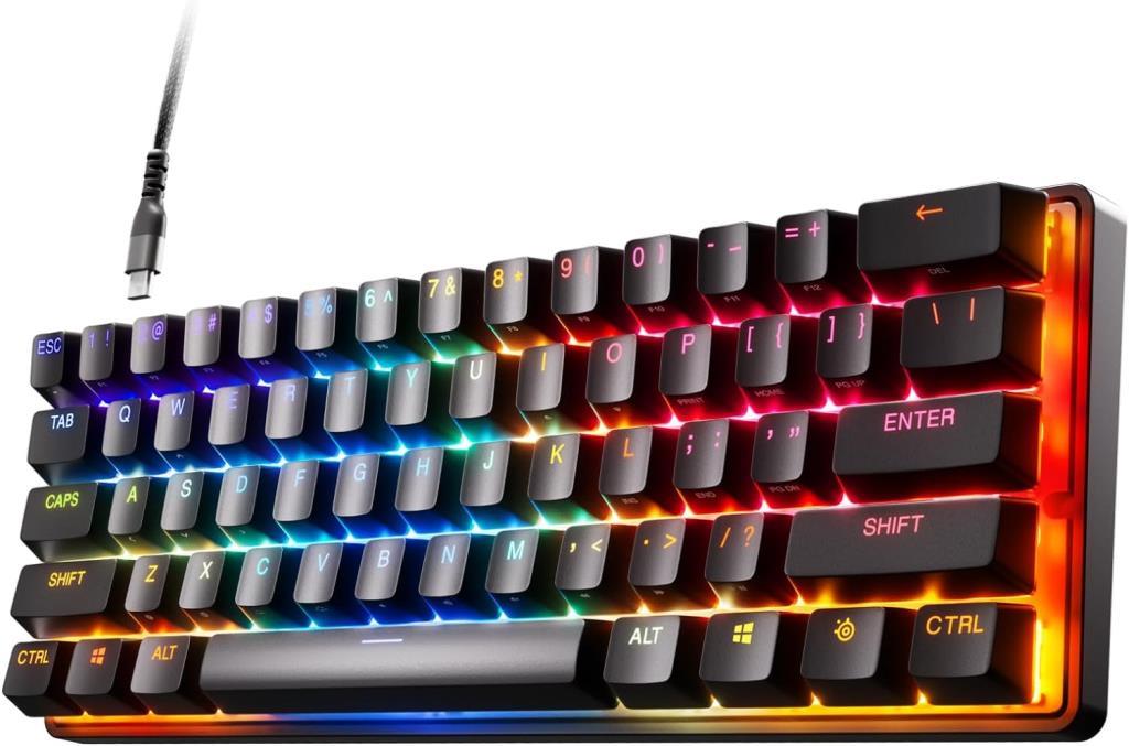 لوحة مفاتيح الألعاب الميكانيكية السلكية SteelSeries Apex Pro Mini الإنجليزية (مخارج)